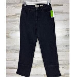 LOGO Women’s 6 Black Boyfriend Denim Jeans Classic Fit Zip NWT viscose cotton